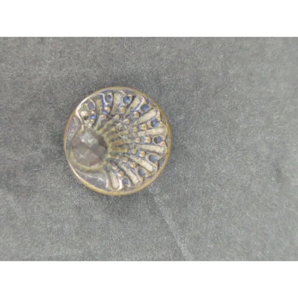 LOT G of 10 Antique Vintage Victorian Brass Mixed Materials Buttons ESTATE FIND